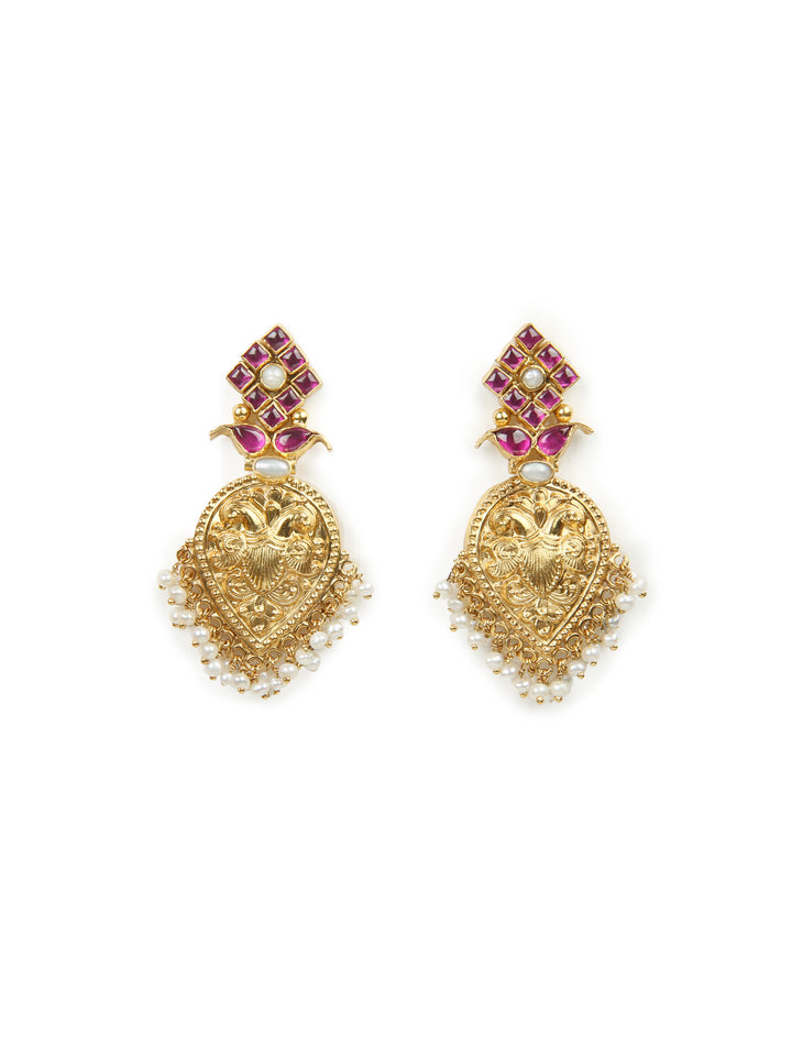 Gandaberunda Earring - 925 silver gold polish