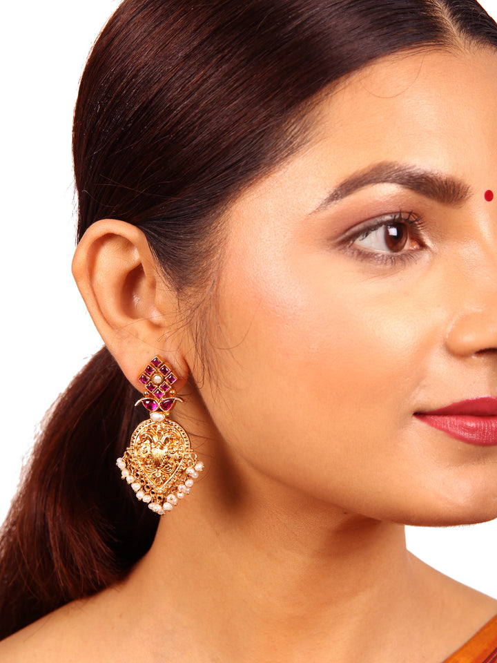 Gandaberunda Earring - 925 silver gold polish