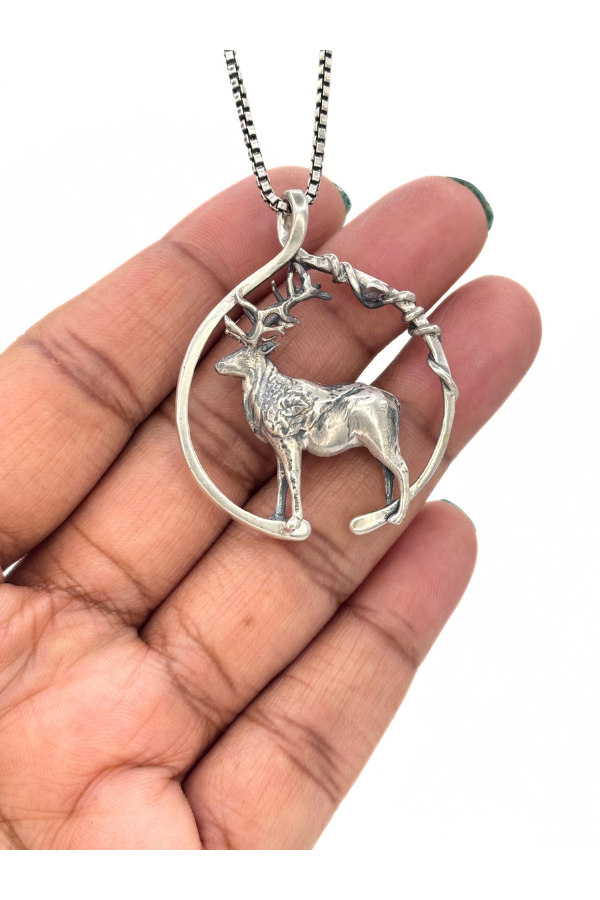 Majestic Moose Pendant - 925 silver oxidized