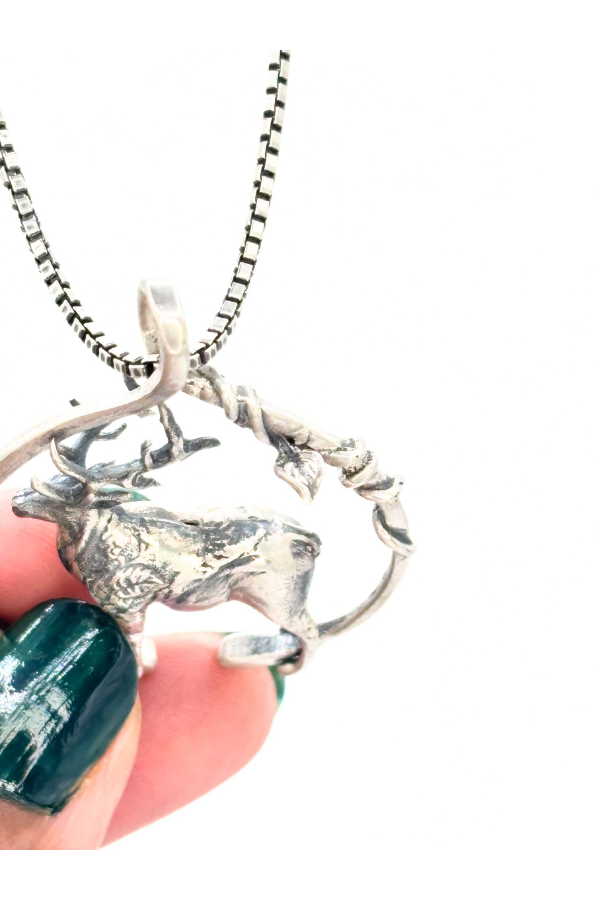 Majestic Moose Pendant - 925 silver oxidized