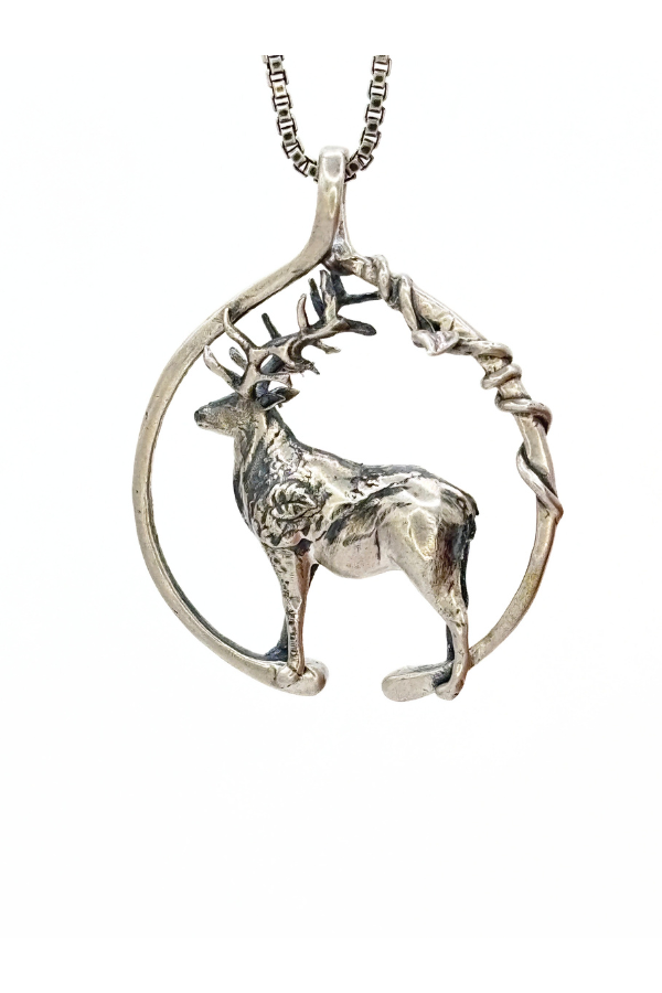Majestic Moose Pendant - 925 silver oxidized