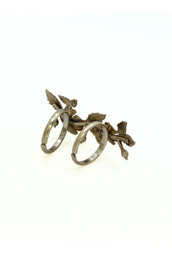 Flora Cascade Ring - 925 silver oxidized