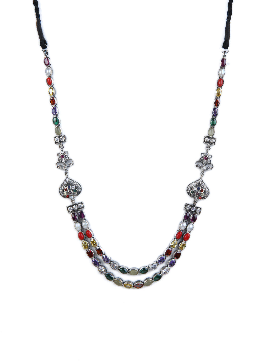 Gopika Navarathna Necklace - 925 silver oxidized