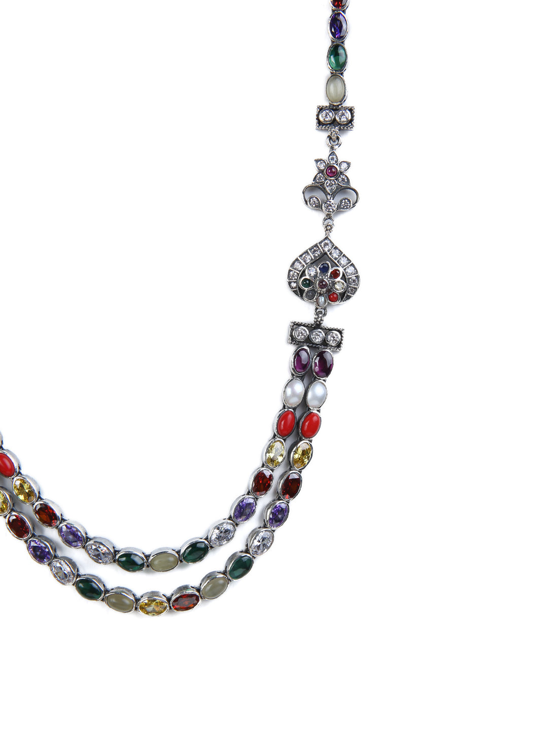 Gopika Navarathna Necklace - 925 silver oxidized