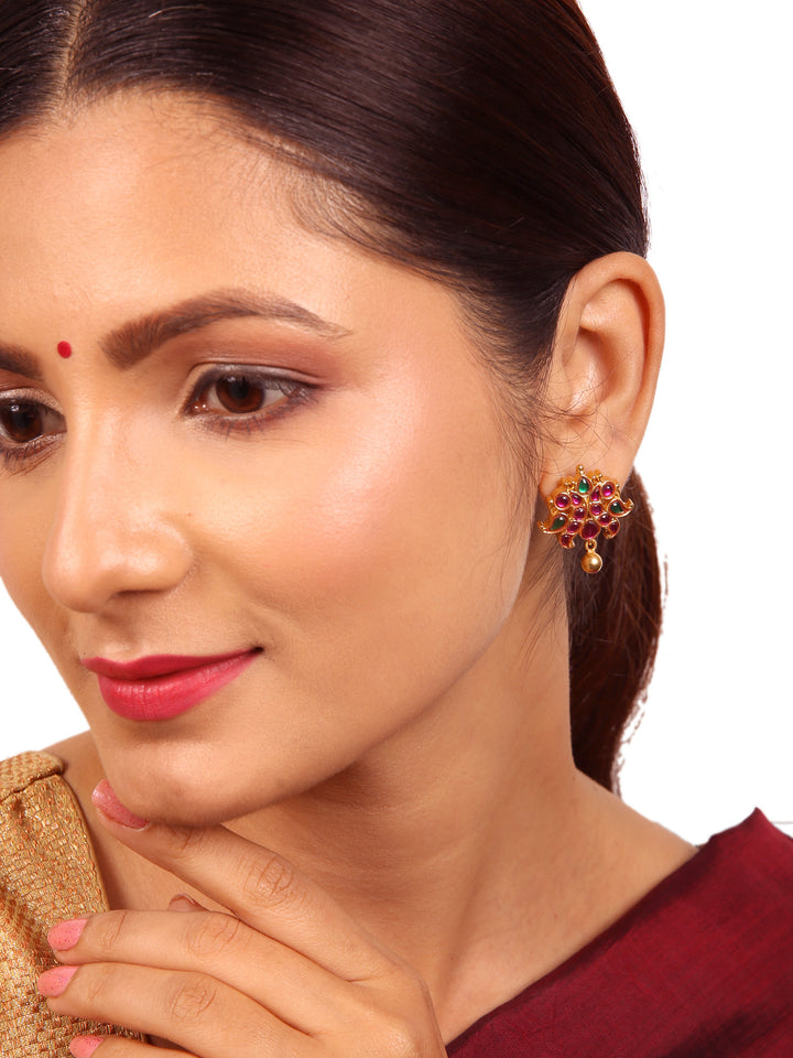 Hans Stud Earring - 925 silver gold polish
