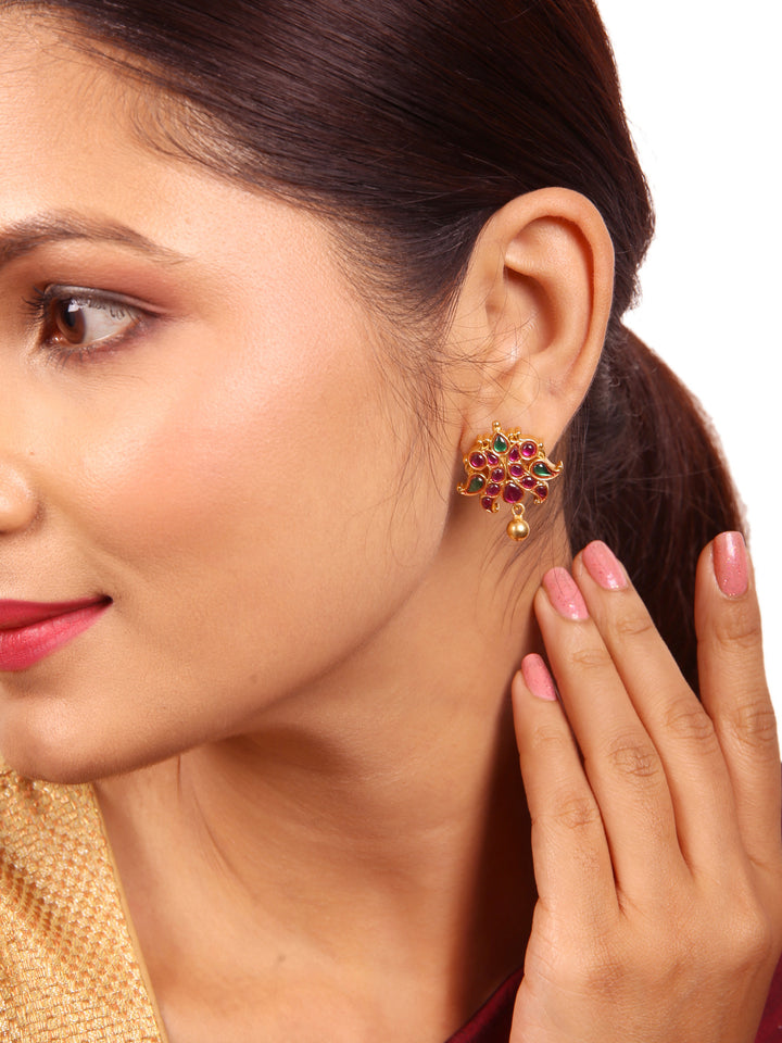 Hans Stud Earring - 925 silver gold polish