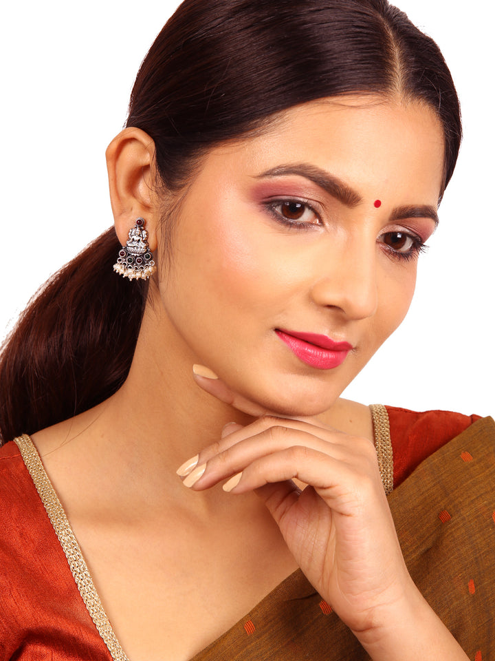 Harini Stud - 925 silver oxidized - Earrings