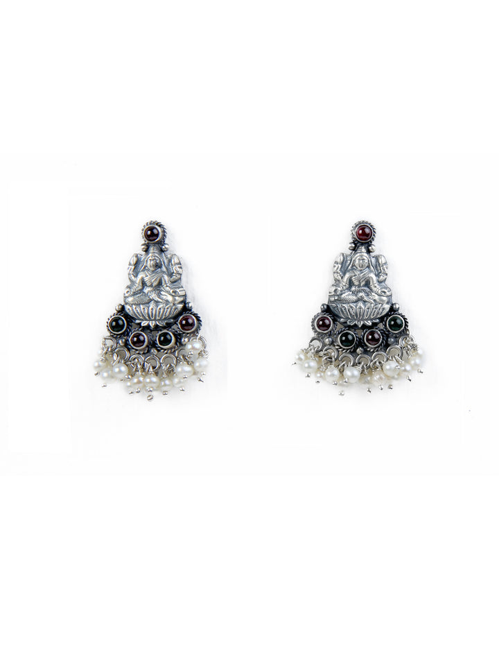 Harini Stud - 925 silver oxidized - Earrings