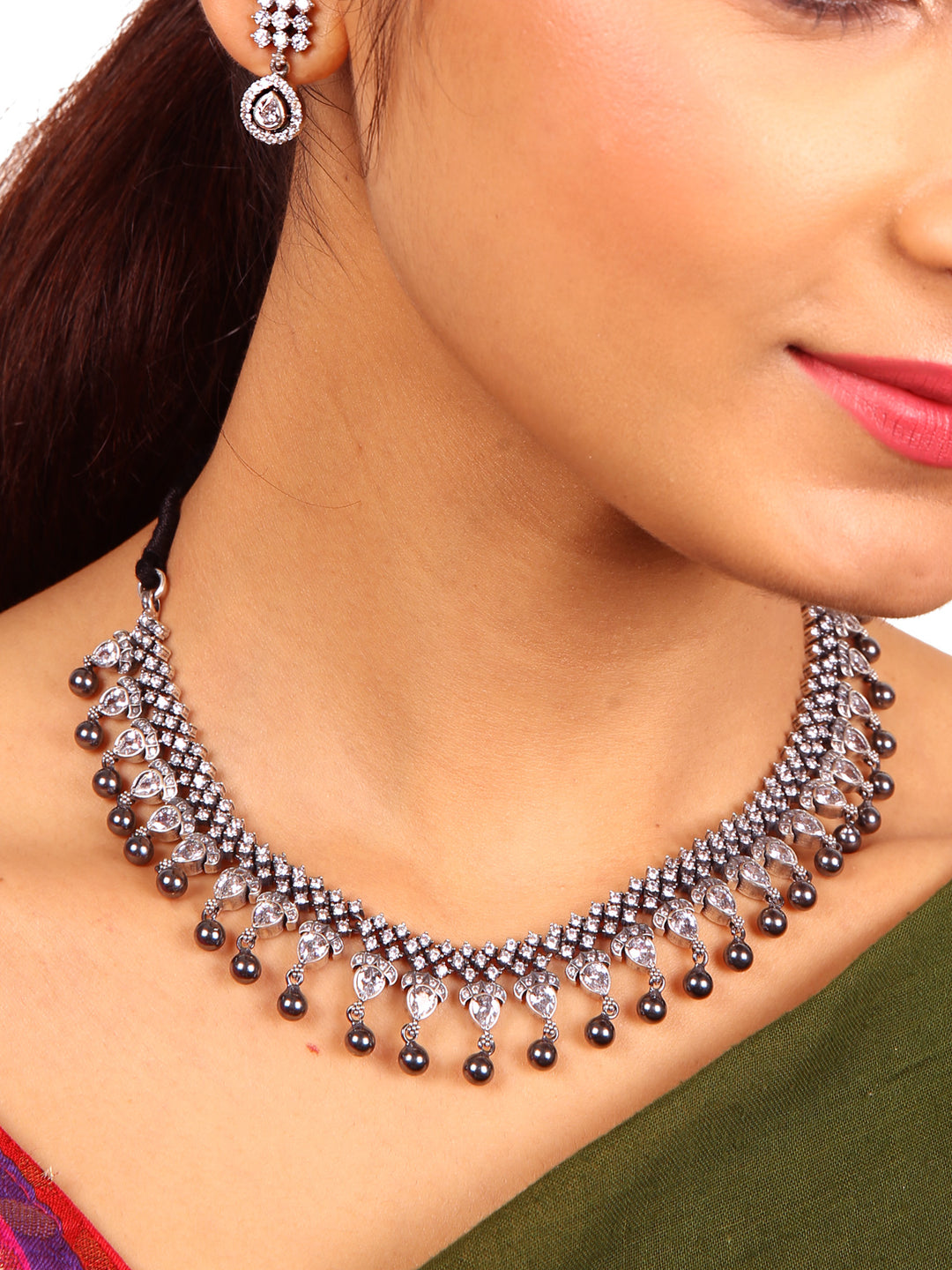 Harinika Necklace - 925 oxidized silver