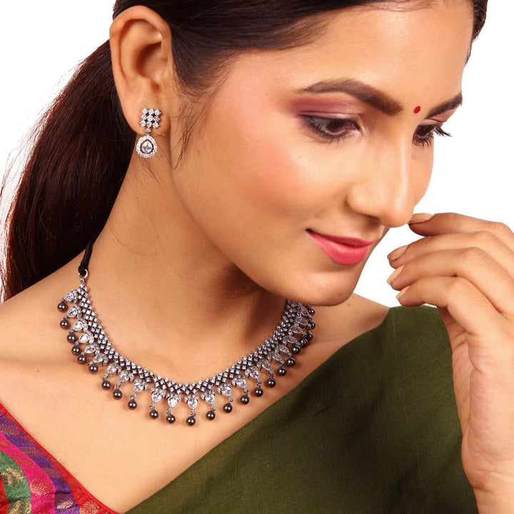 Harinika Necklace - 925 oxidized silver