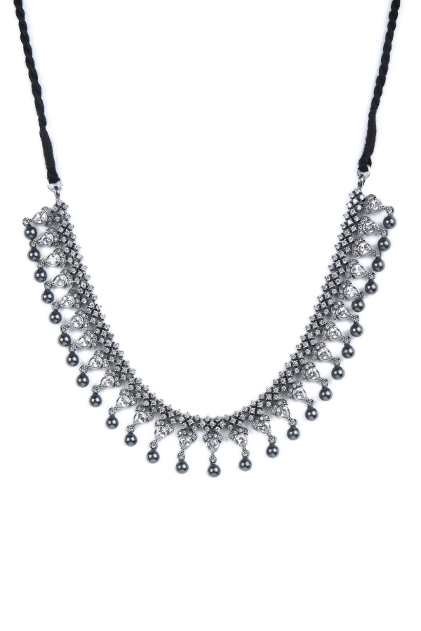 Harinika Necklace - 925 silver oxidized