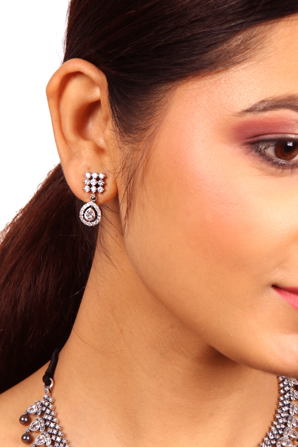 Harinika Necklace - 925 silver oxidized