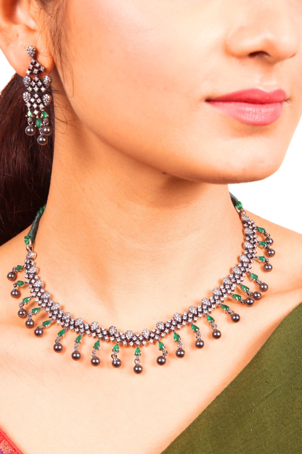 Hashita Necklace - 925 oxidized silver