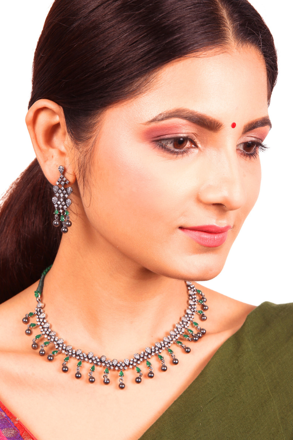 Hashita Necklace - 925 oxidized silver