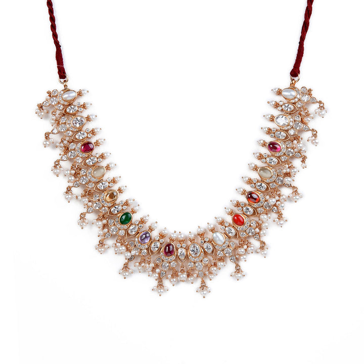 Hasi Navarathna Necklace - 925 silver gold polish