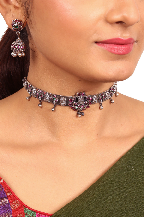 Haweena Necklace - 925 oxidized silver