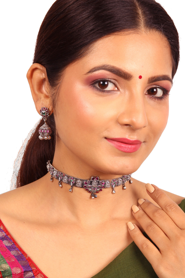 Haweena Necklace - 925 oxidized silver