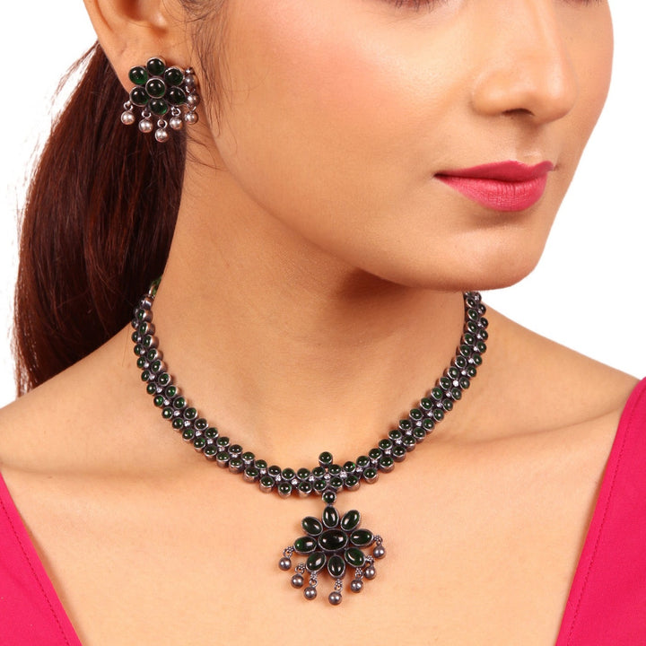 Hridaya Necklace - 925 oxidized silver