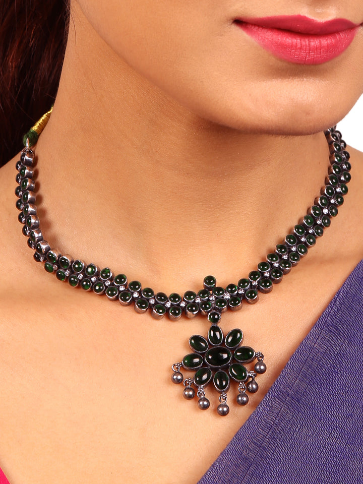 Hridaya Necklace - 925 oxidized silver