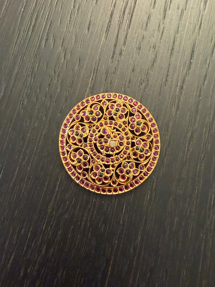 Small 2-in-1 Jada Billa, Rakodi &amp; Pendant - 925 Silver Gold Polish