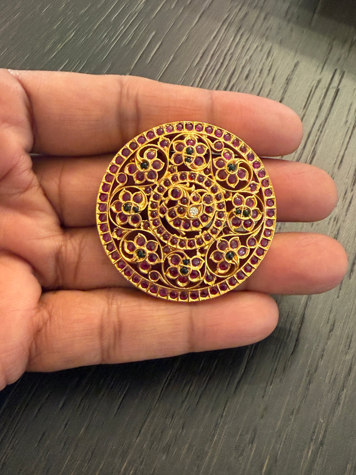 Small 2-in-1 Jada Billa, Rakodi &amp; Pendant - 925 Silver Gold Polish