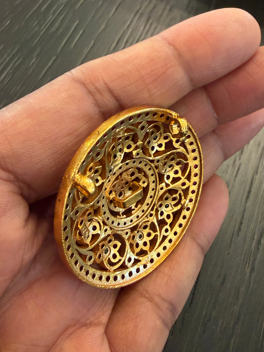 Small 2-in-1 Jada Billa, Rakodi &amp; Pendant - 925 Silver Gold Polish