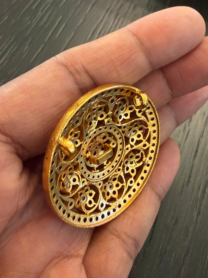 Small 2-in-1 Jada Billa, Rakodi &amp; Pendant - 925 Silver Gold Polish