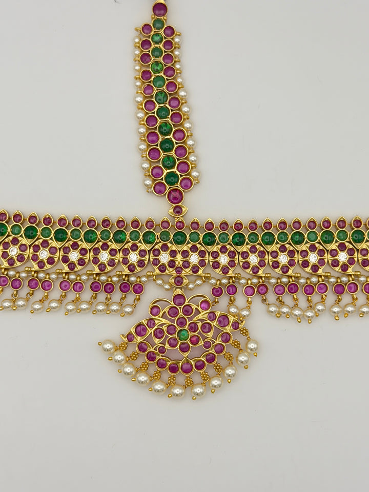 Bharatanatyam Mango Nethichutti- 925 silver Head ornament (24 ct gold polish)