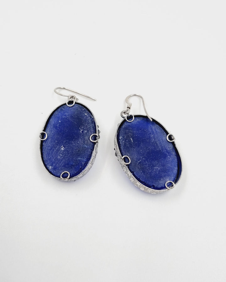 Sterling silver earring, 925 Silver jewelry, Blue stone jewelry, Navarathri, festival collections, Christmas, Gifts