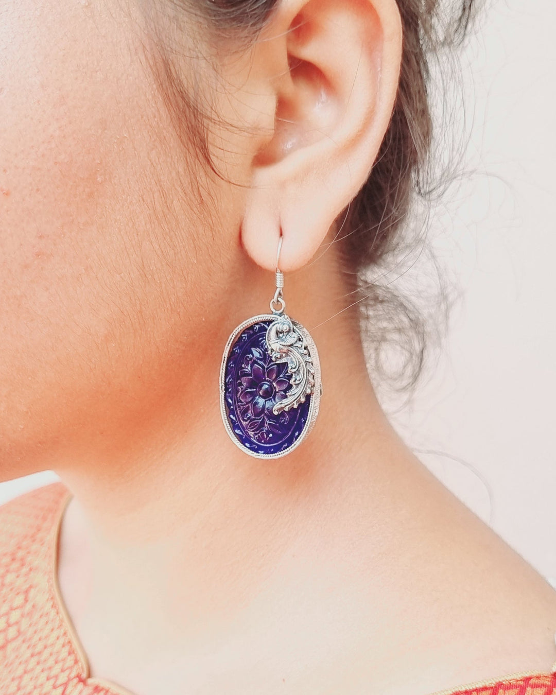 Sterling silver earring, 925 Silver jewelry, Blue stone jewelry, Navarathri, festival collections, Christmas, Gifts