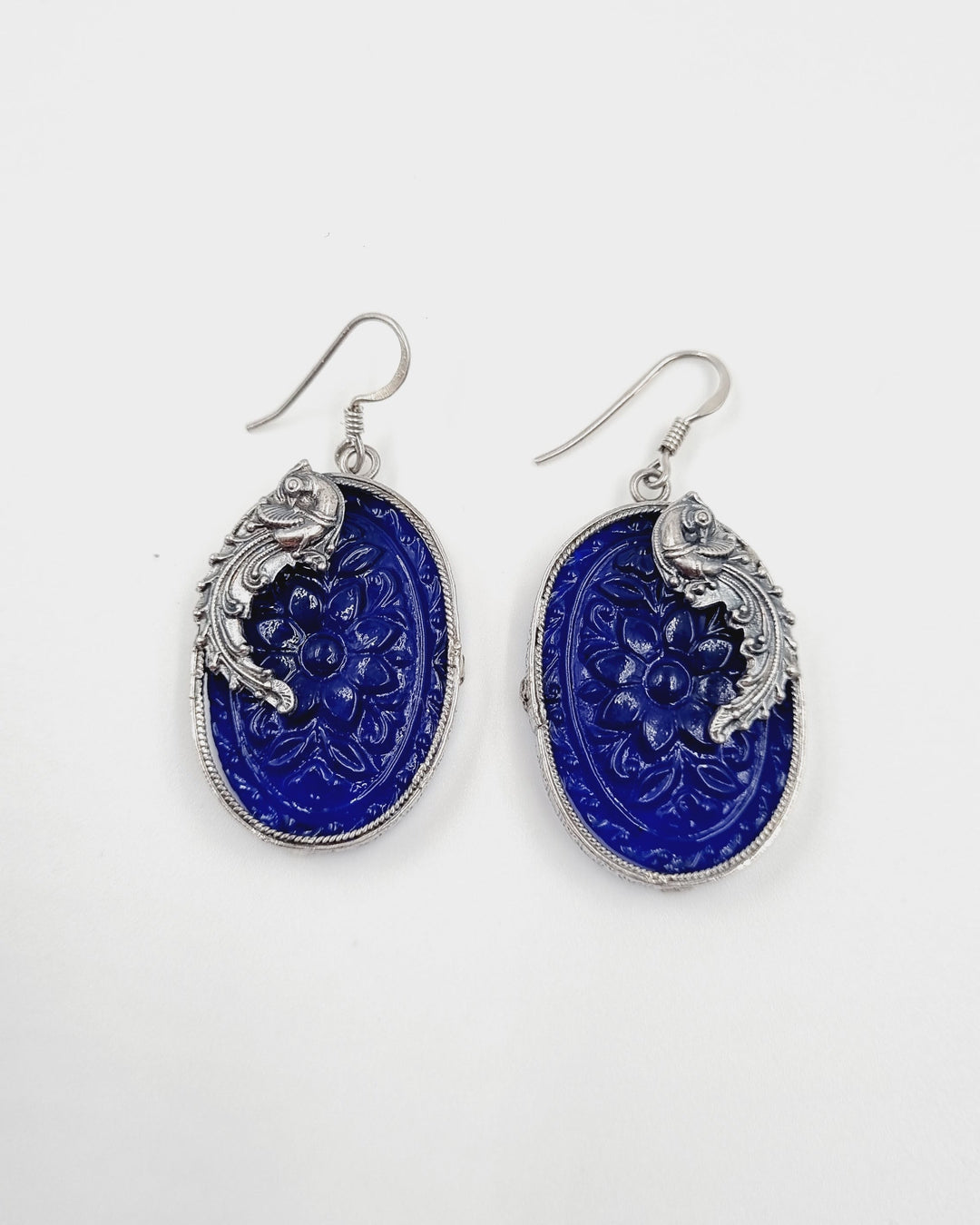 Sterling silver earring, 925 Silver jewelry, Blue stone jewelry, Navarathri, festival collections, Christmas, Gifts