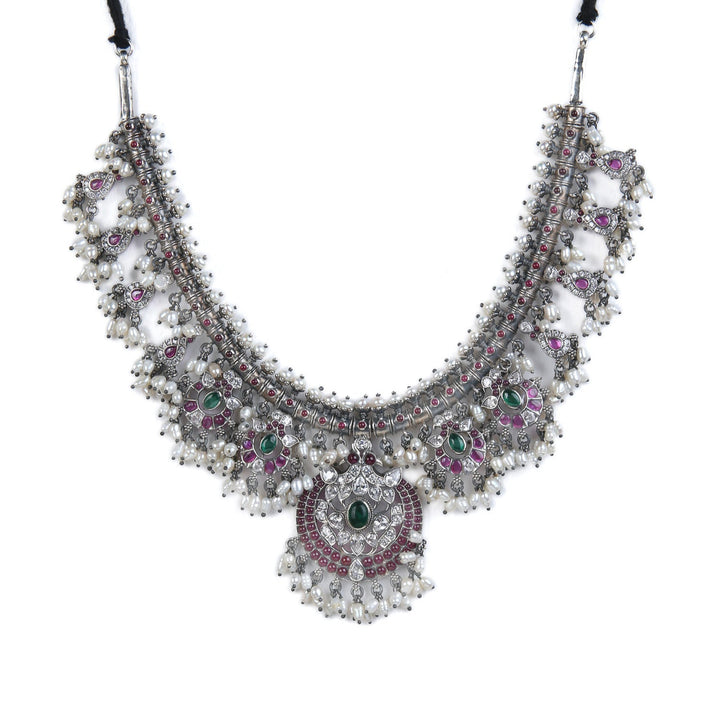 Ilamathi Necklace - 925 oxidized silver
