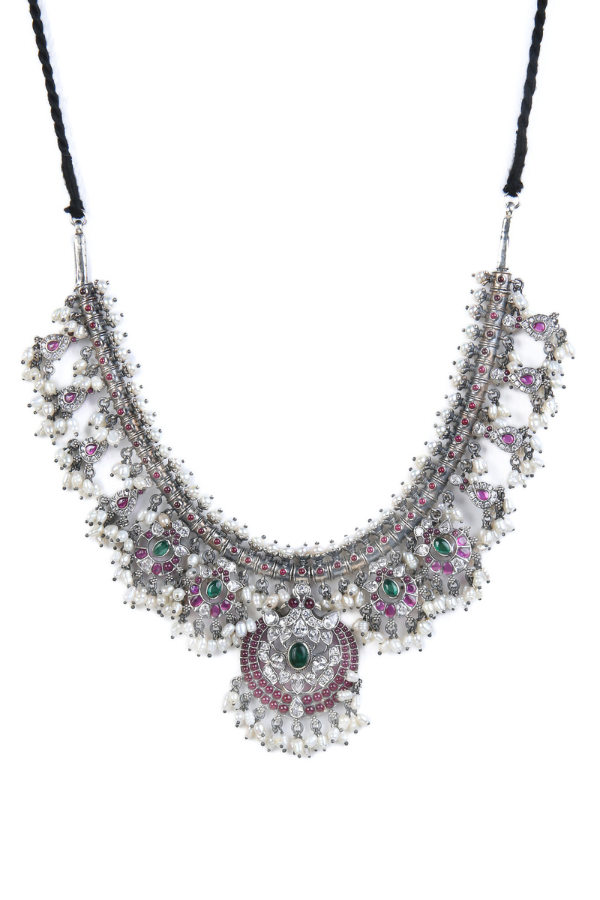 Ilamathi Necklace - 925 oxidized silver