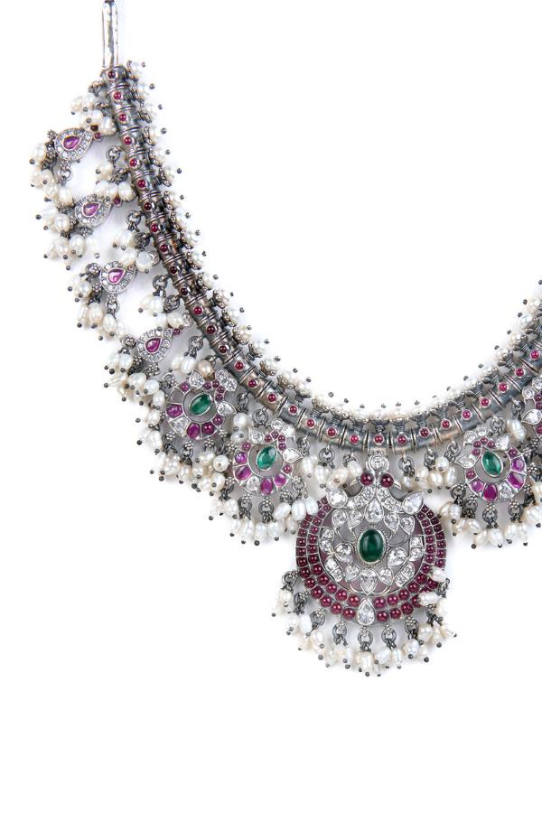 Ilamathi Necklace - 925 oxidized silver