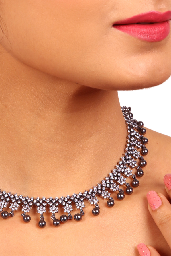 Indrani Necklace - 925 oxidized silver