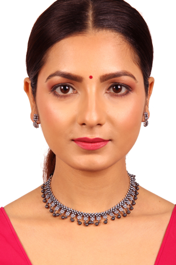 Indrani Necklace - 925 oxidized silver