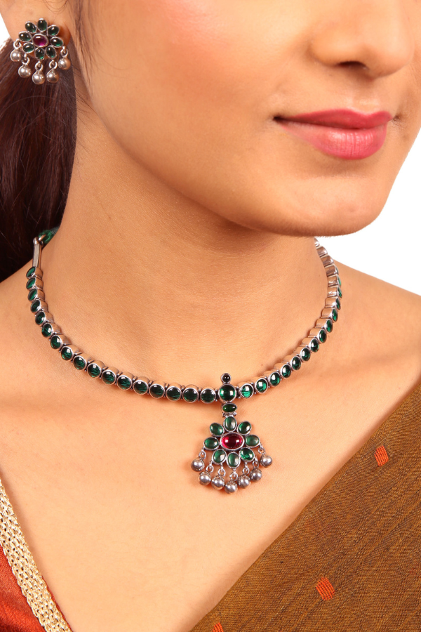 Ira Necklace - 925 oxidized silver