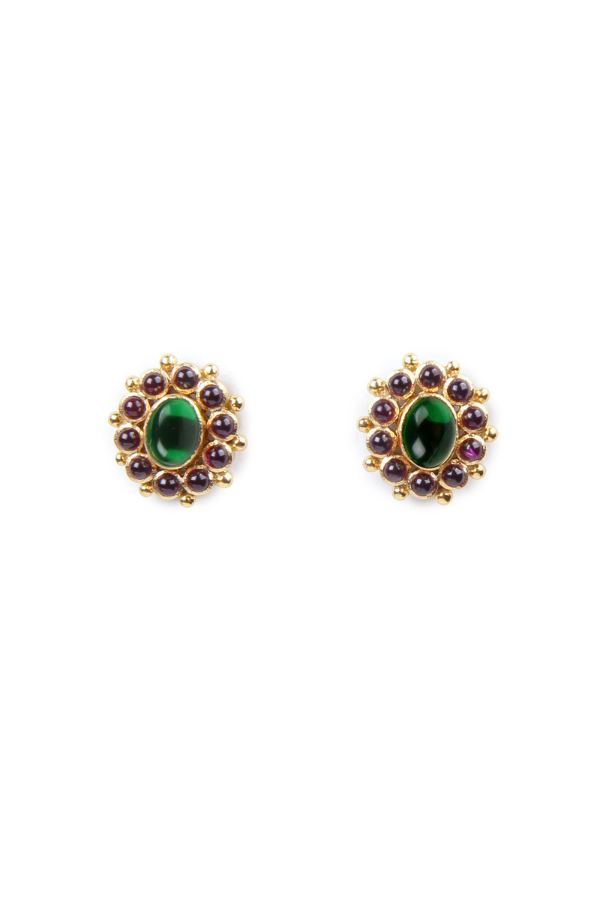 Isha reversible Stud - 925 silver gold polish