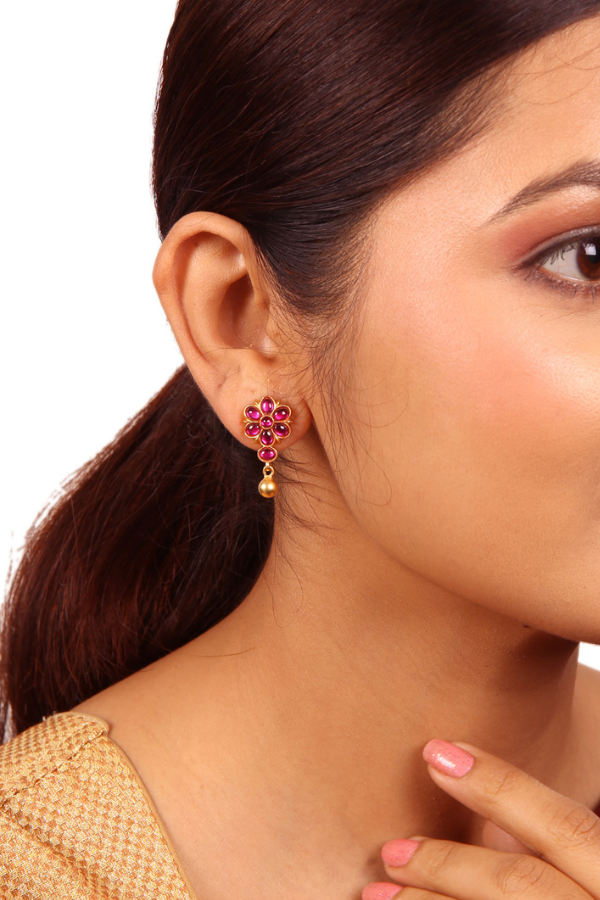 Ishi Stud - 925 silver gold polish