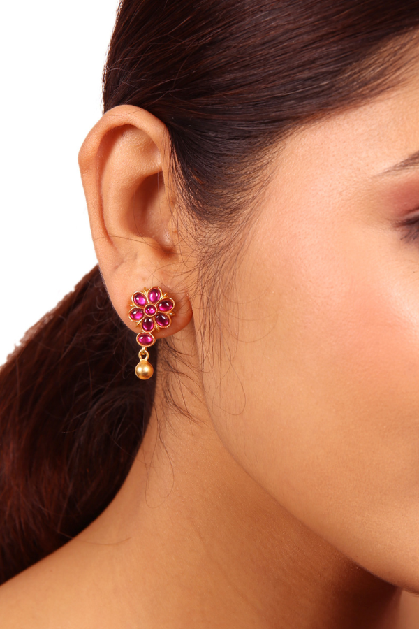 Ishi Stud - 925 silver gold polish