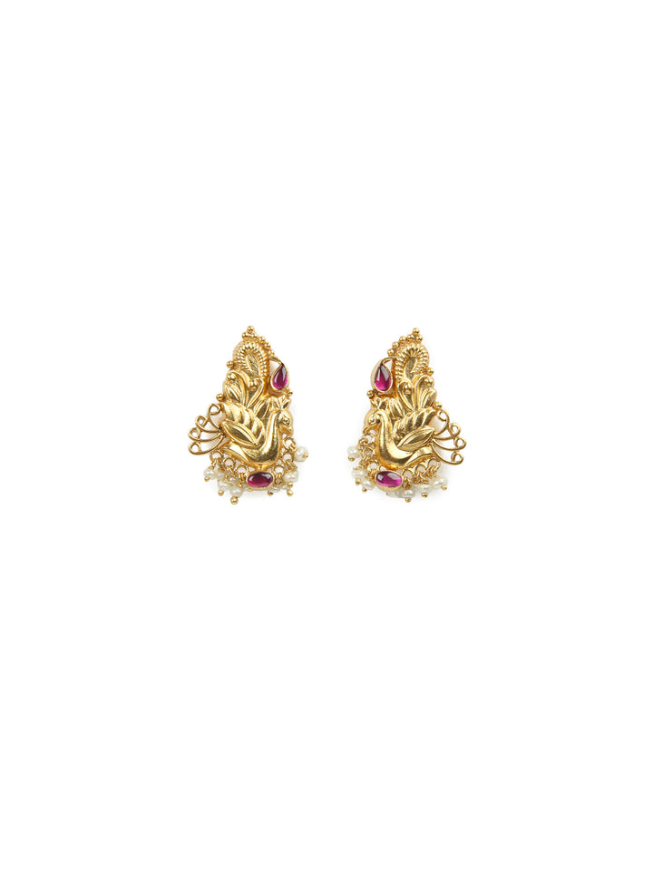 Jaisika Stud - 925 silver gold polish