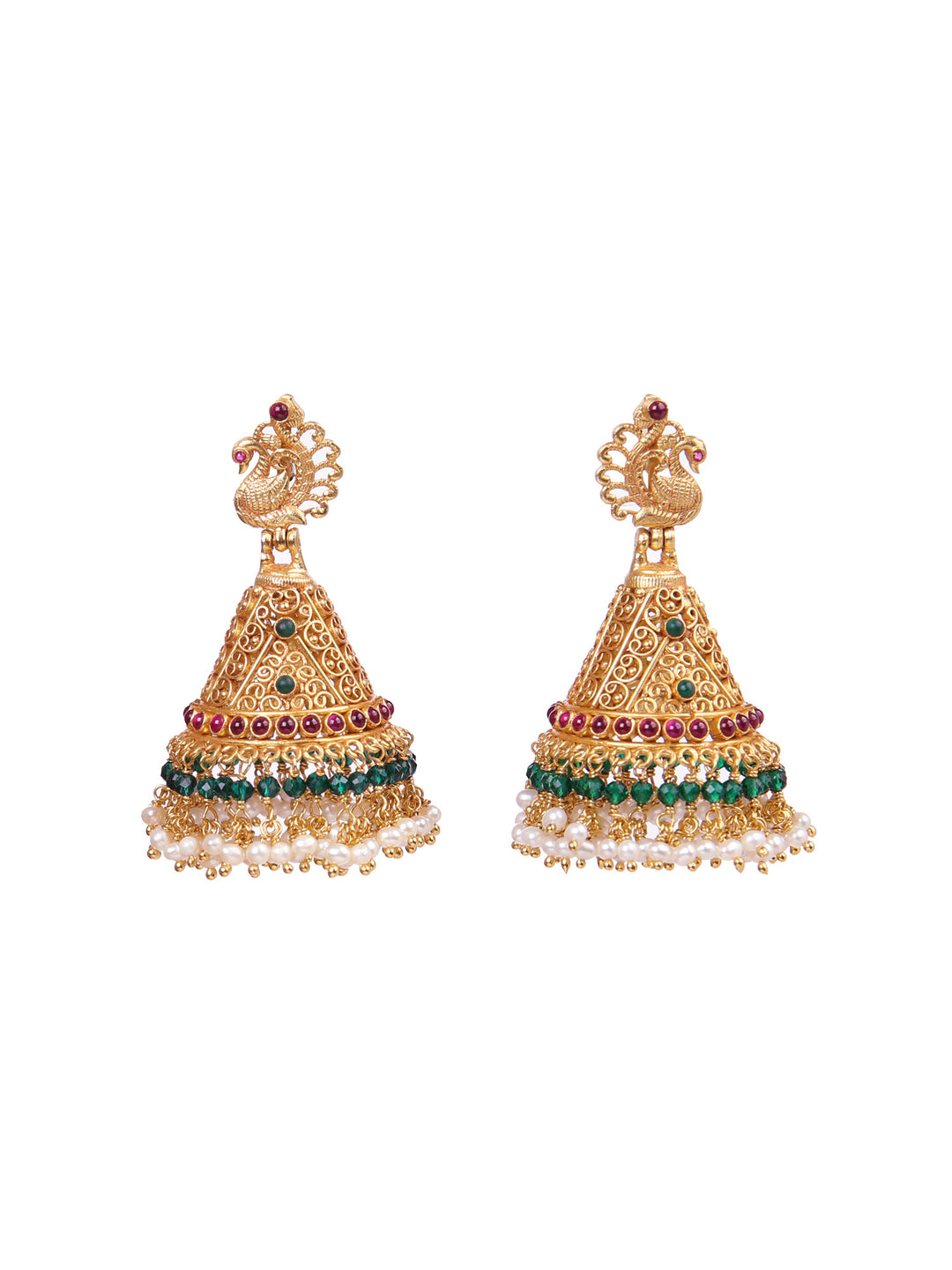 Janani Jhumka - 925 silver gold polish