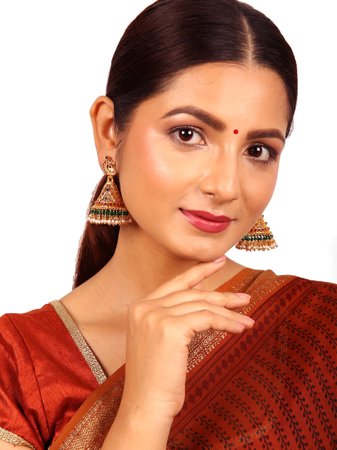 Janani Jhumka - 925 silver gold polish