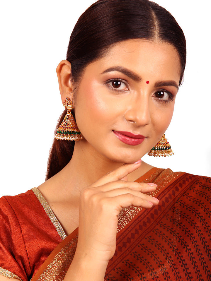 Janani Jhumka - 925 silver gold polish