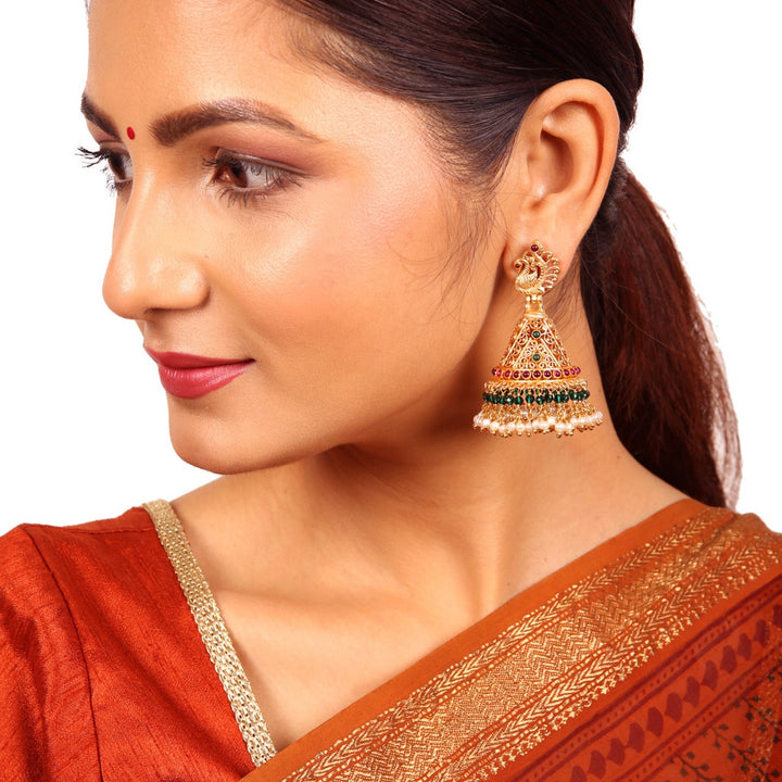 Janani Jhumka - 925 silver gold polish