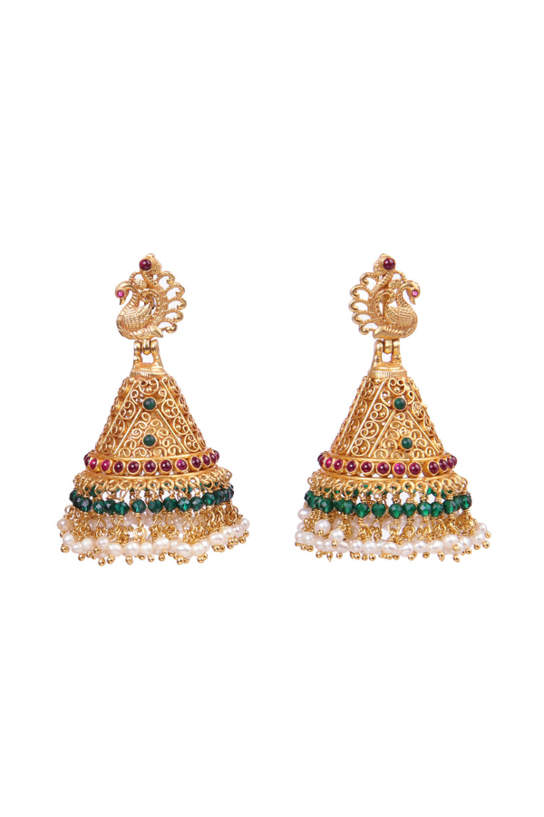 Janani Jhumka - 925 silver gold polish