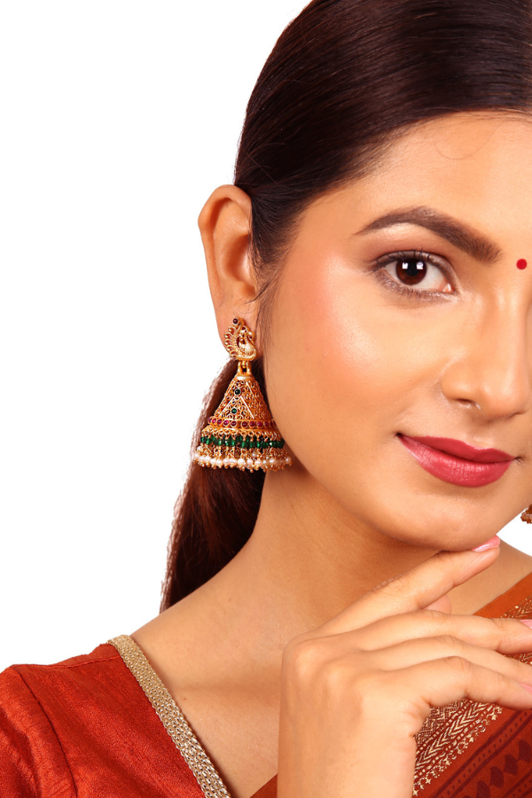 Janani Jhumka - 925 silver gold polish