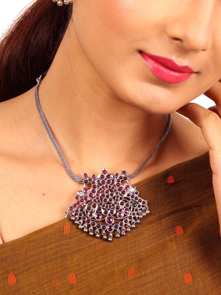 Januja Necklace - 925 oxidized silver