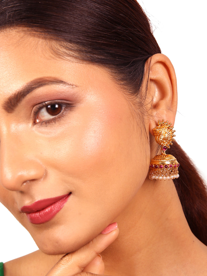 Janvi Jhumka Earring - 925 silver gold polish