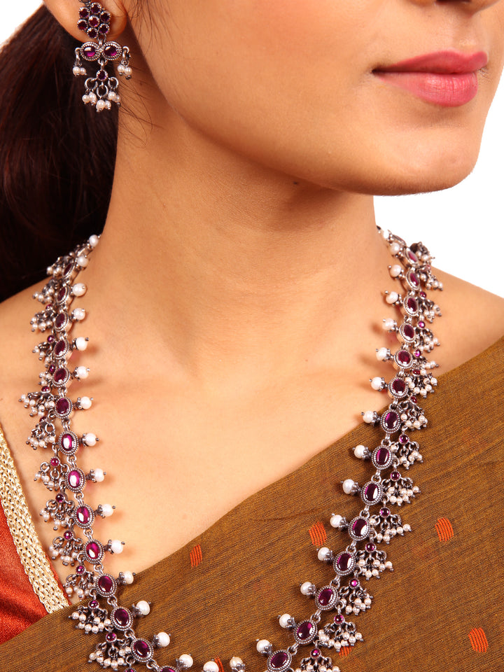 Jiya Necklace - 925 oxidized silver